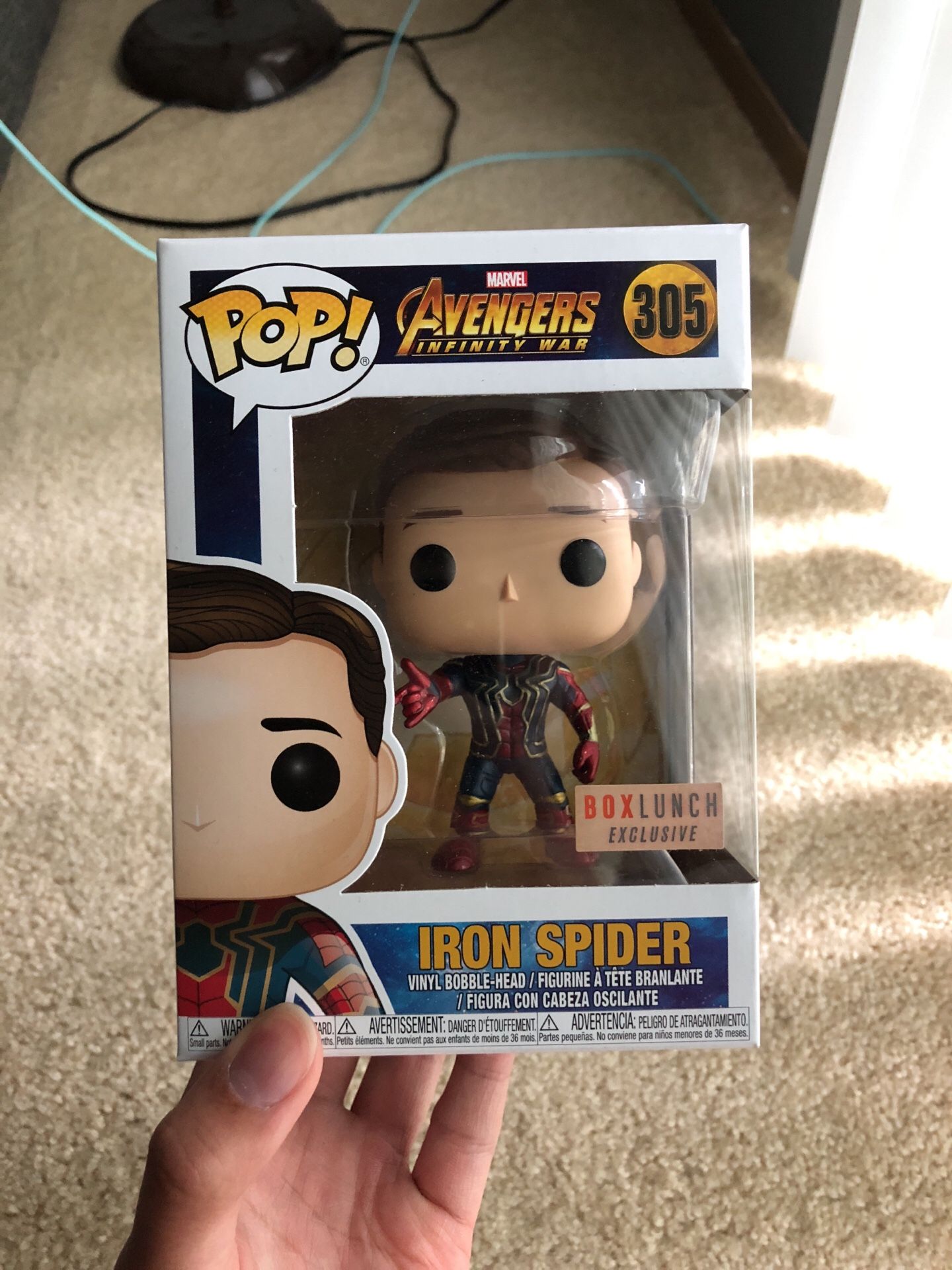Iron Spider Unmasked Avengers Infinity Wars Funko Pop - BOX LUNCH EXCLUSIVE