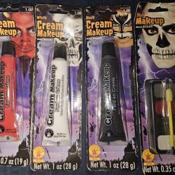 Halloween Face Make Up Kit Red White Black Cream  makeup With Feee Skull Make Up Kit