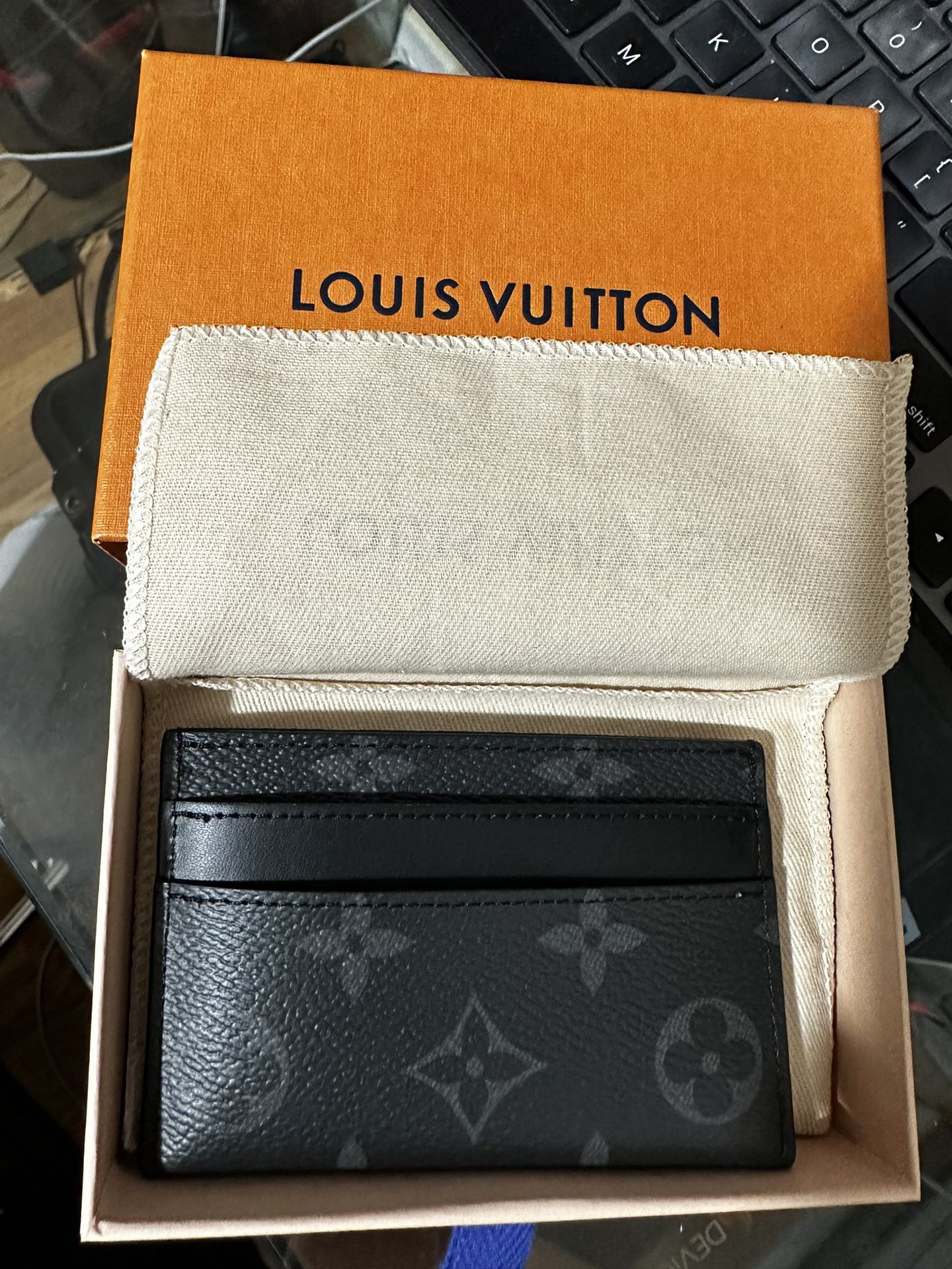 Louis Vuitton Double Card Holder Monogram Eclipse Canvas for