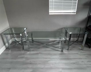 Glass center and side tables