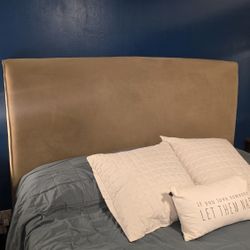 King Size Uphostered Headboard ONLY Wheat Camel Color Great Condition 