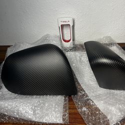 Tesla Model Y Carbon Fiber Mirror Caps