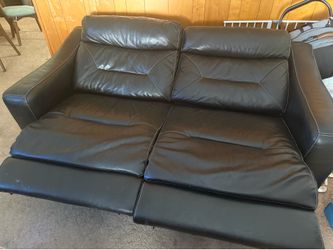 Black Faux Leather Reclining Loveseat – Comfortable & Great for Movie Nights