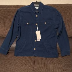 Folk Indigo Denim  Shirt Jacket ,Designed In UK , Size L