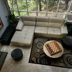 Leather Sectional Sofa with Chaise 9.5 ft x 5.5 ft