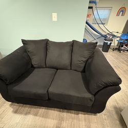 Black microfiber couch