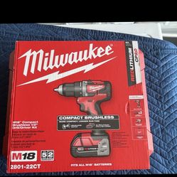M18 Compact Brushless Drill/driver Kit Battery  And Charger  Included 