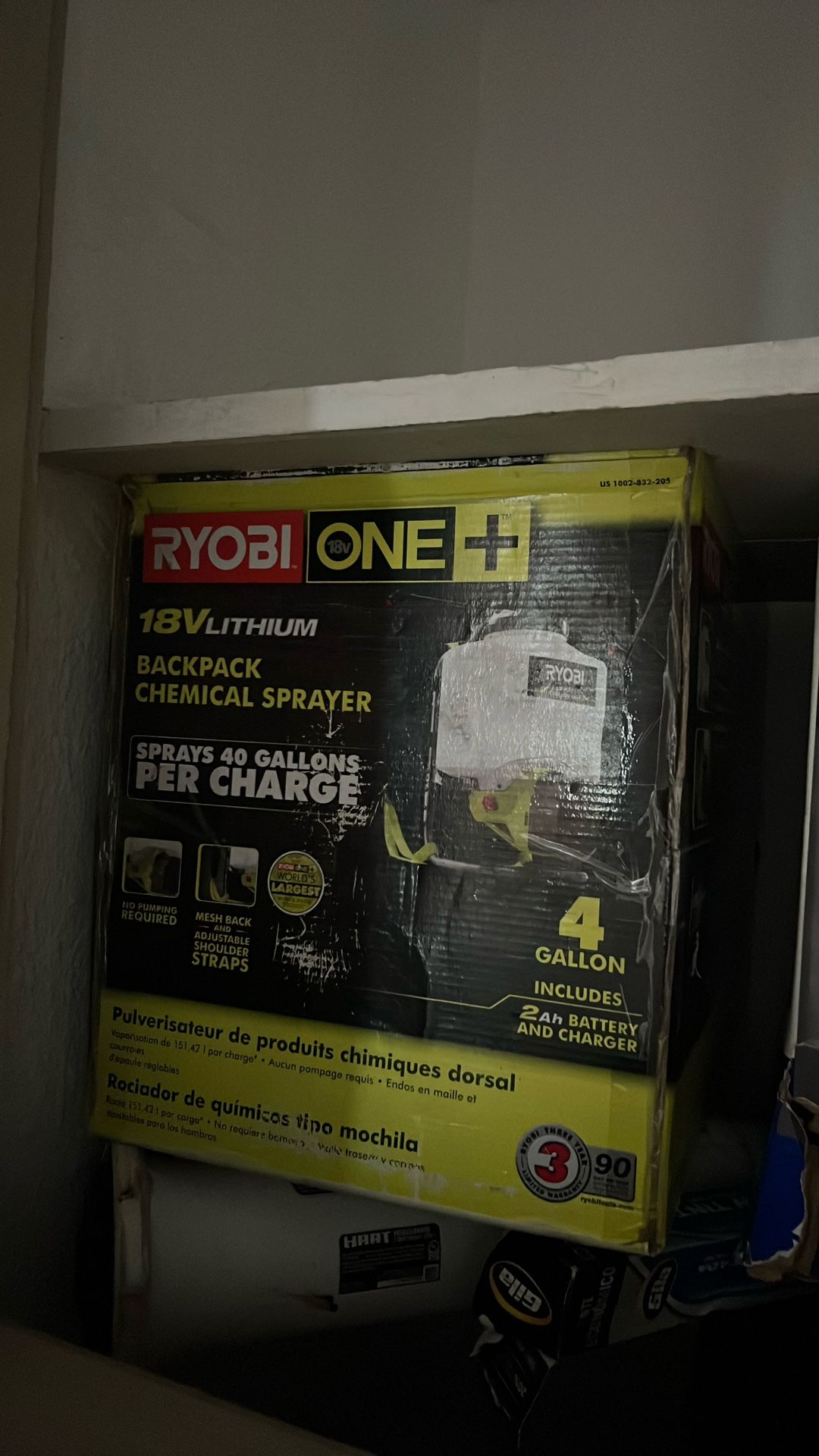 RYOBI 40V Cordless Battery 4 Gal. Backpack Chemical Sprayer with 2.0 Ah Battery and Charger