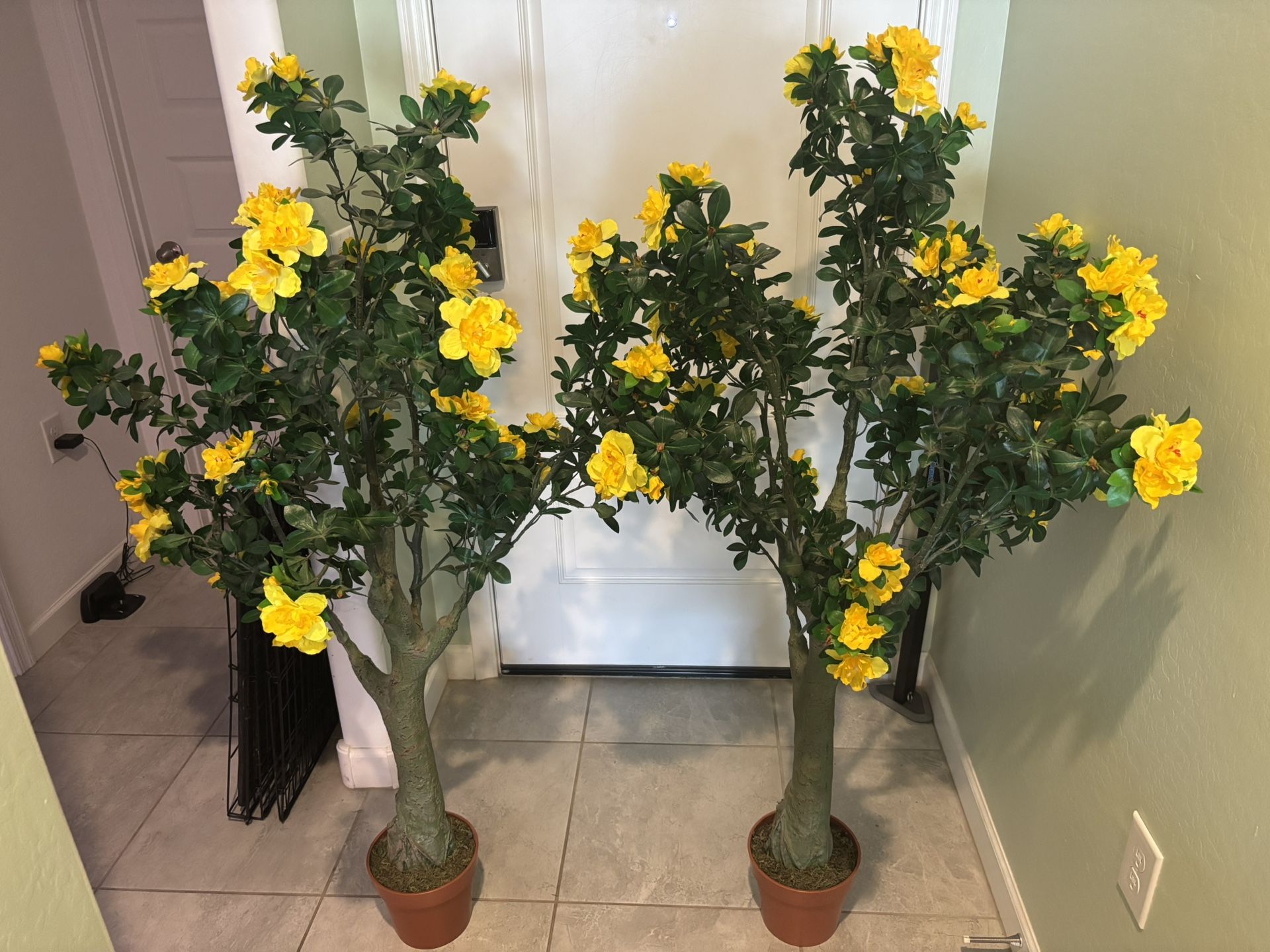 Fake Tree With Yellow Flowers
