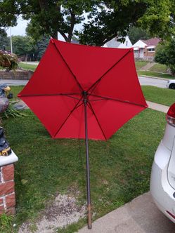 87" W Red color Outdoor Patio Umbrella