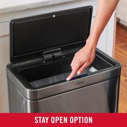New Rubbermaid Elite Stainless Steel Sensor Trash Can for Home and Kitchen, Batteries Included, 12.4 Gallon