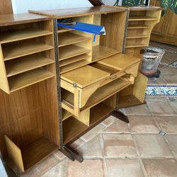 Danish Teak Desk Mid Century Modern Folding desk 