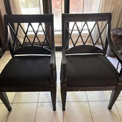 Black Wood Armchair Set Of 2