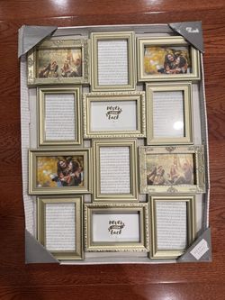 Brand New Gold Collage Wall Frame - Holds 12 Photos