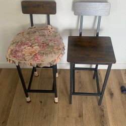 2 Stools With Cushions