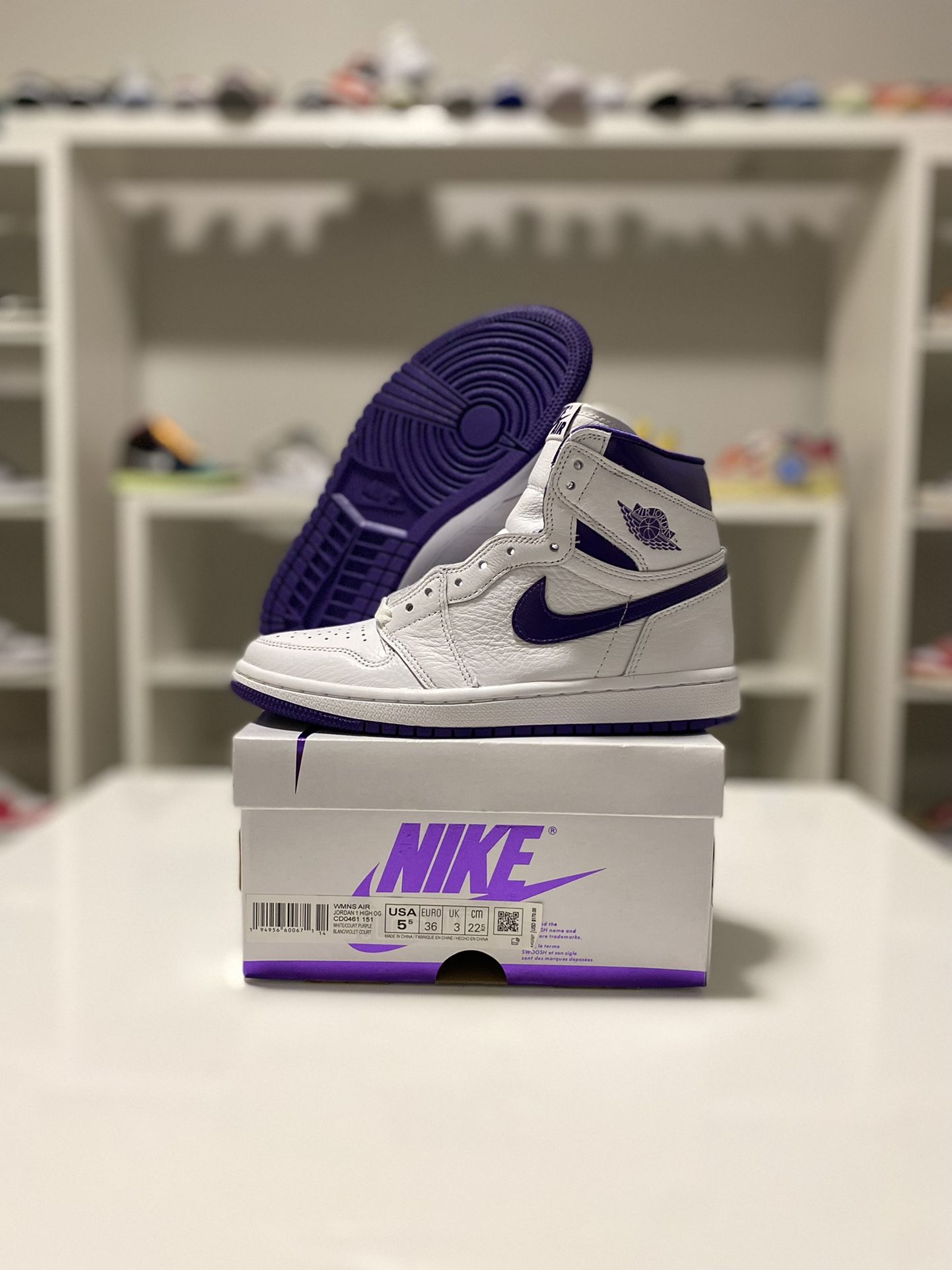 Jordan 1 Court Purple Size 4 Deadstock