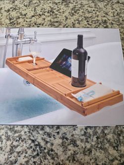 Home Expressions Natural Bamboo Bathtub Caddy Tray