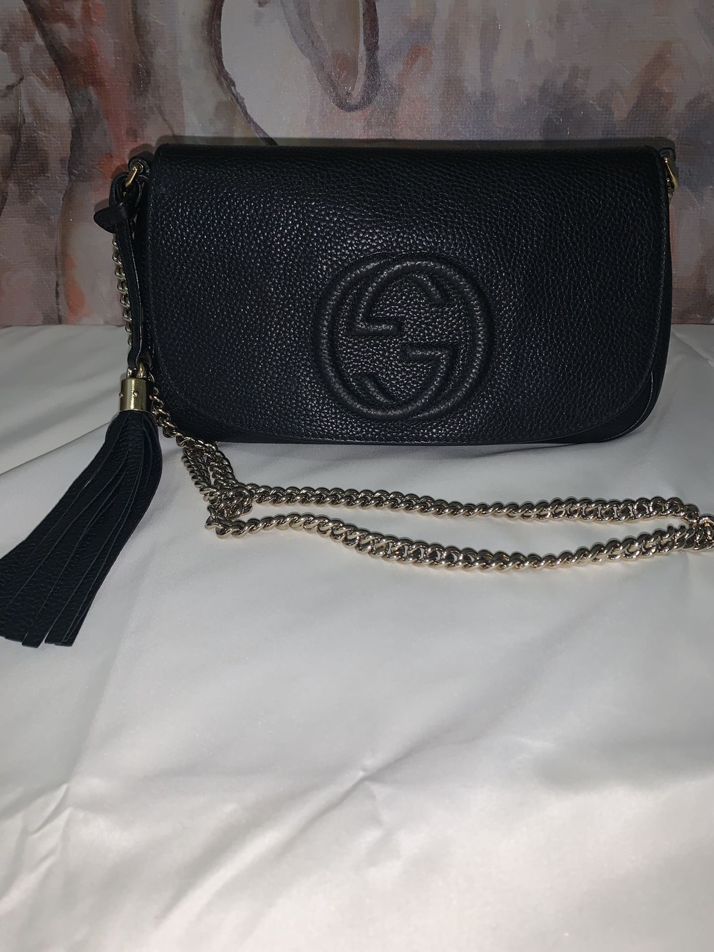 Black Gucci Disco GG Leather Handbag