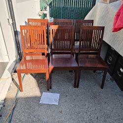 6 Dinning Room Chairs Wooden 