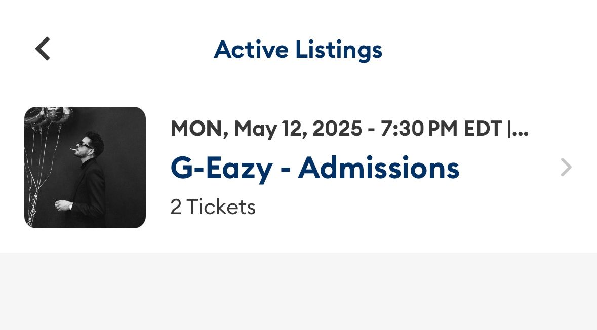 VIP G-Eazy Meet & Greet Tickets The Norva