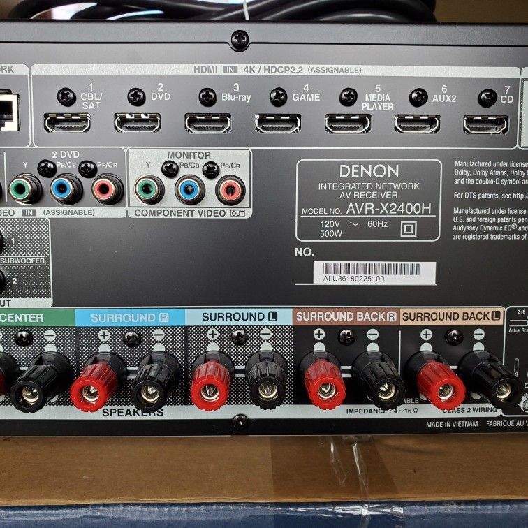 Denon Bluetooth WI FI Heos AVR X2400H Channel Full 4K Ultra HD
