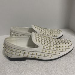 Royal Shoes Gold Spikes Smoking Slip-on Red Bottom Men’s Dress Shoes LF-8866 10