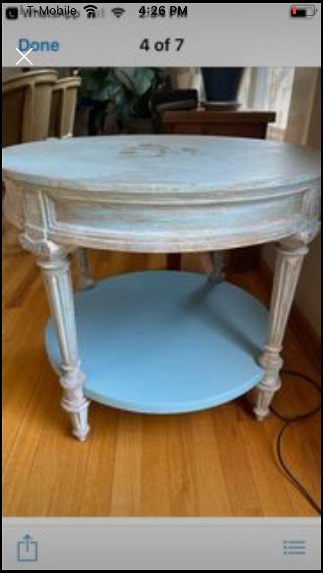 Blue Chalk Paint Painted Side Table