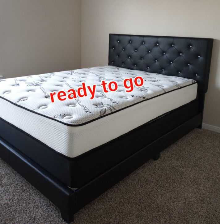 New Queen Size Bed With Promotional Mattress And Box Spring Including Free Delivery