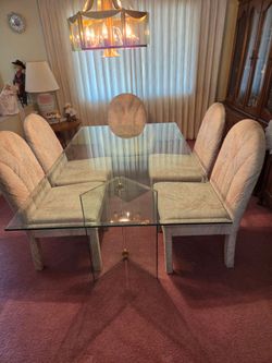 Vintage Glass Dining Table