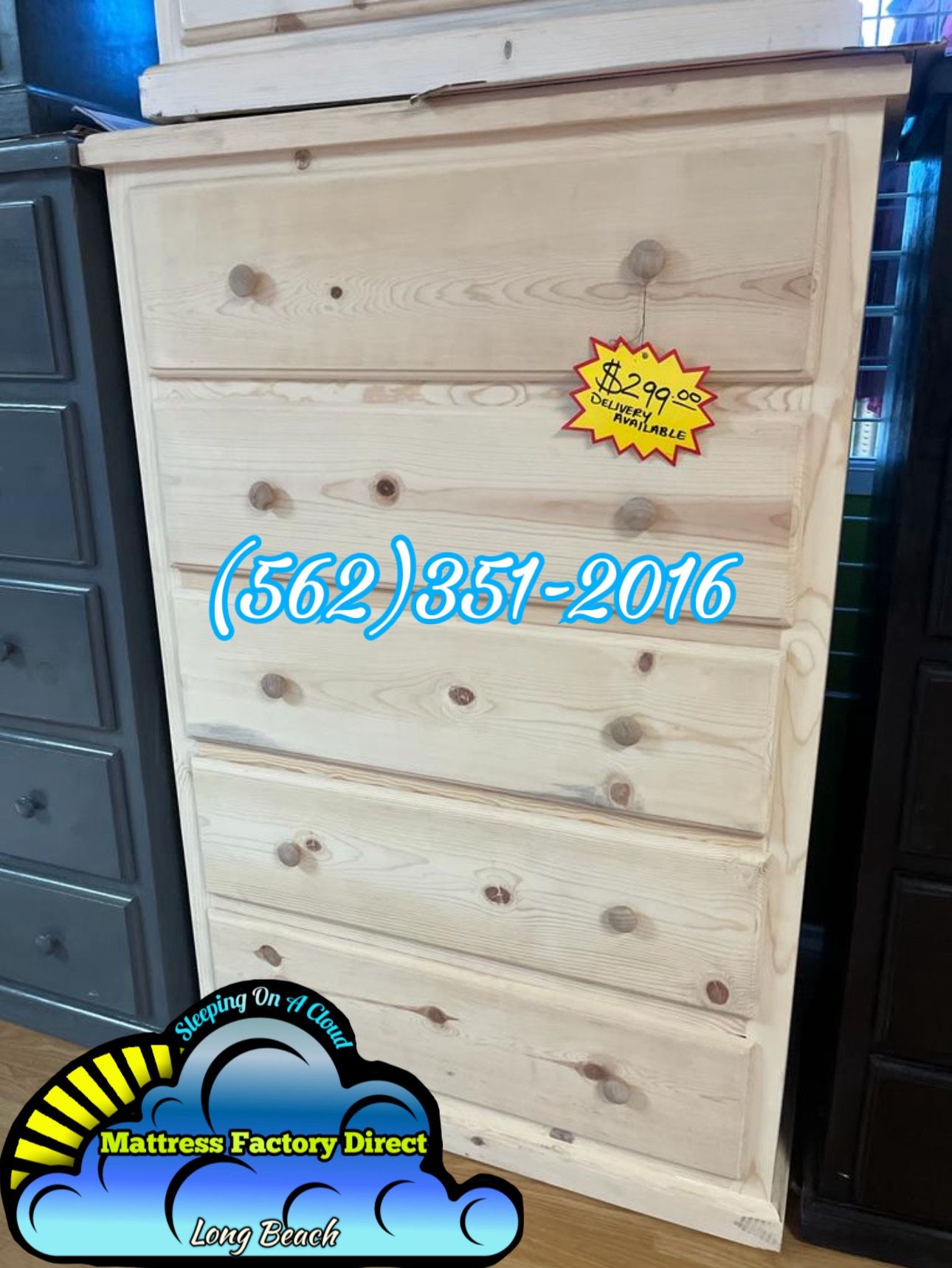 Pinewood 2 Knob Dresser Cajonera Comoda Nueva Bonita