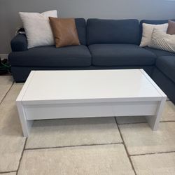 White Coffee Table With Storage