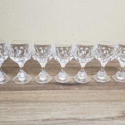 Set of 7 Spode Cristal Cordial Glasses 4 Inches Tall - Excellent Condition
