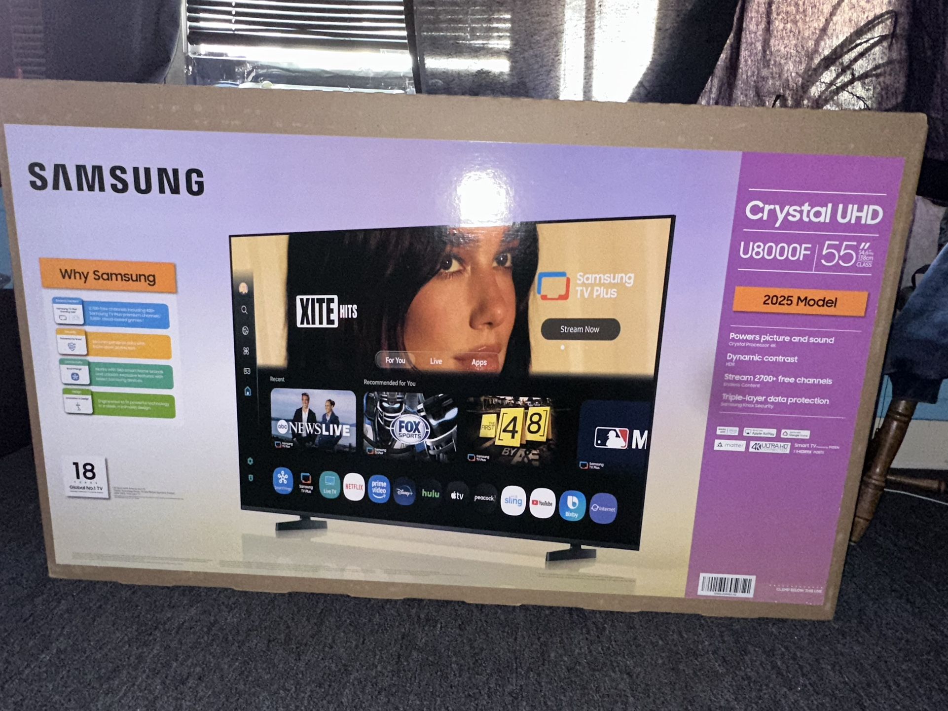 Samsung - 55" Class U8000F Series Crystal UHD 4K Smart Tizen TV (2025) 55" LED