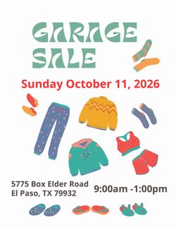 Garage sale  10/11/2026