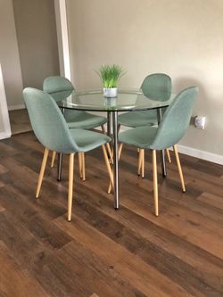 Modern Glass Dining Table Set