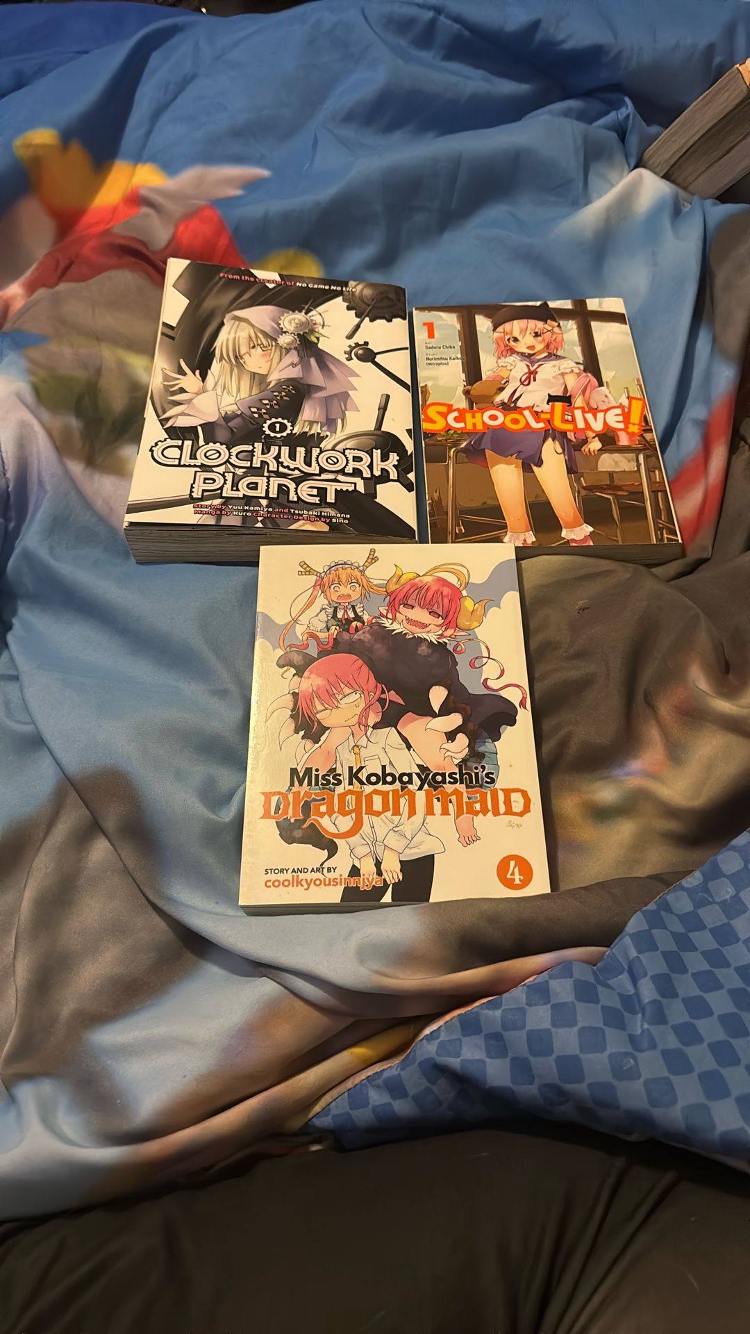 Clockwork Planet Manga Vol 1 , School Live Vol 1 And Frangin Maid Vol 4