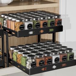 Pull-Out Spice Rack Organizer 2-Tier – Cabinet/Pantry (NEW)