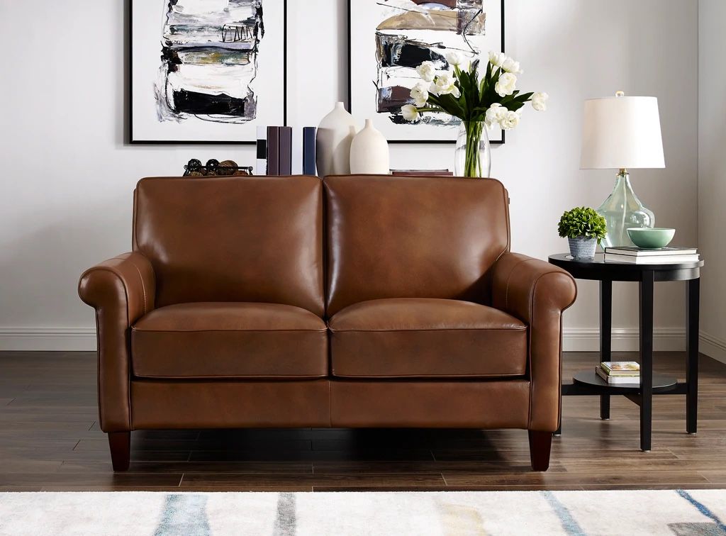 Larsen 2-piece Top Grain Leather Set, Sofa, Loveseat