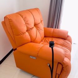 Luxurious Orange Power Recliner Chair - Ultimate Comfort & Style!
