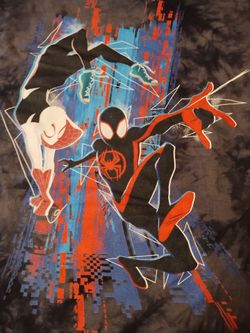 Marvel Spider-Man: Across the Spider-Verse Spider-Gwen and Miles Morales Tie-Dye Crop T-Shirt