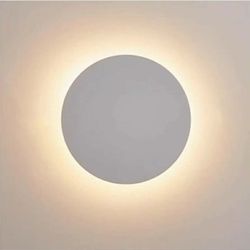 New White Modern Wall Sconce OTTOSON Round Disc Sconces Wall Lighting Metal Circular Stairwell Lighting 3000K Warm LED Wall Lights for Living Room Bed