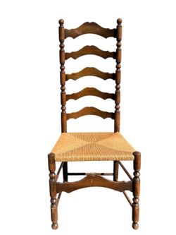 19th-century English ladder back chair embodies rustic