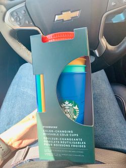 STARBUCKS -Color changing reusable cold cups!!--