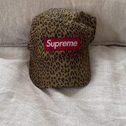 Supreme Barbour Waxed Cotton Box Logo Hat Camp Cap Leopard