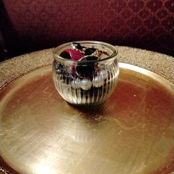 Glass Votive Candle With Jewelry