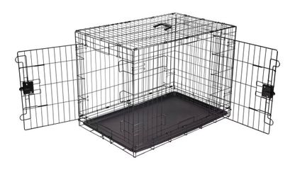 Black Wire Dog Crate with Two Doors