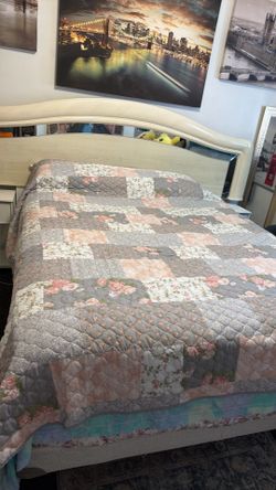 Queen size bed and mattress and frame and base
