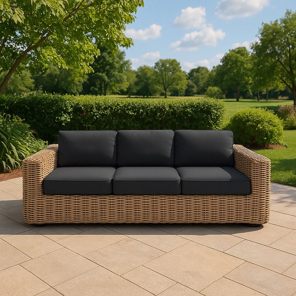 Outdoor Sofa All Weather Wicker Stainless Steel - 86”Long - Delivery 🚚