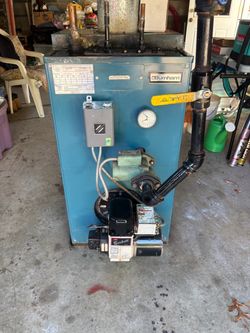 Burnham hot water boiler with becket burner