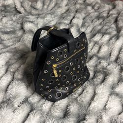 bcbg maxazria black clutch mini purse wristlet 